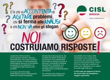 Cisl Brescia. Noi costruiamo risposte