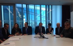 terza da destra, alessandra damiani (fim cisl brescia) firma l'accordo