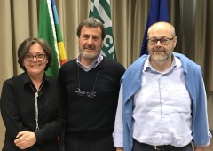 al centro Diego Zorzi (segretario generale), Angela Cremaschini e GianMarco Pollini